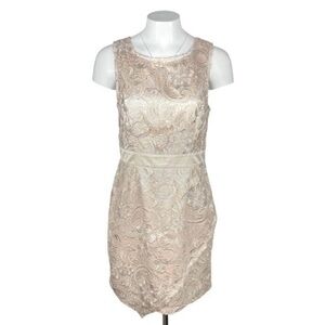 NWT LIPSY London Floral Lace Sheath Dress Sz 10 Neutral